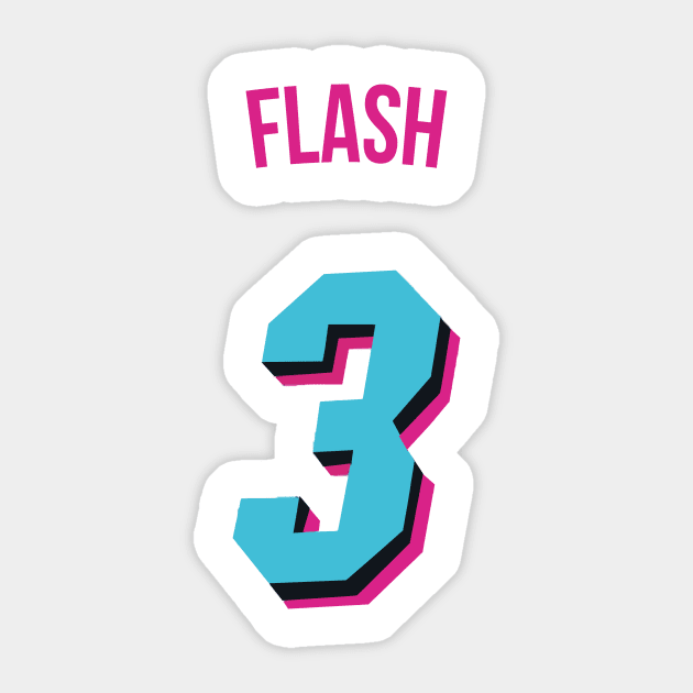 Dwyane Wade 'Flash' Nickname Jersey - Miami Heat Sticker by xavierjfong